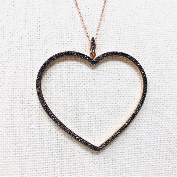 Rose gold sterling silver crystal heart 💖 necklace - Picture 8 of 15